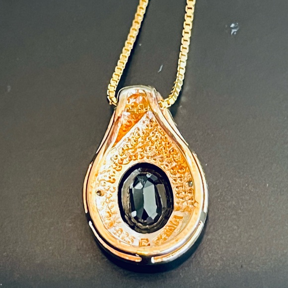 Sterling Silver gold overlay Blue Topaz necklace Ross Simons - Picture 5 of 5